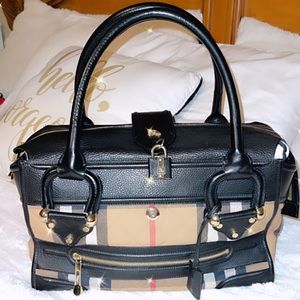 Burberry canvas hand bag
